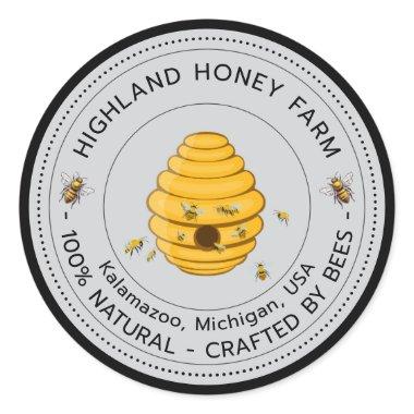 Classic Pure Honey Round Stickers Editable Design