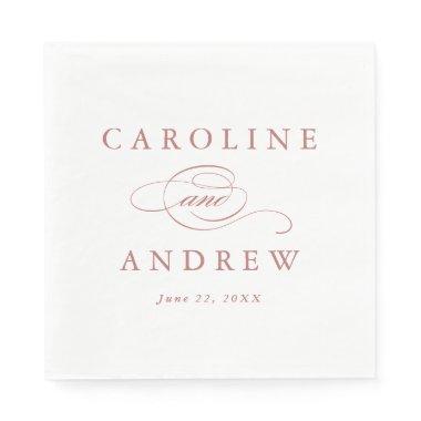 Classic Script Dusty Pink Wedding Napkins