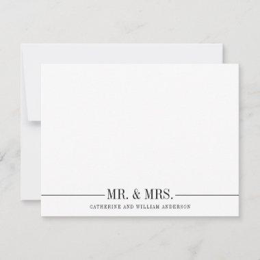 Classic Simple Mr and Mrs Formal Couple Stationery Note Invitations