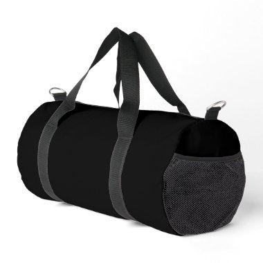 Classic Timeless Traditional Black Solid Color Duffle Bag