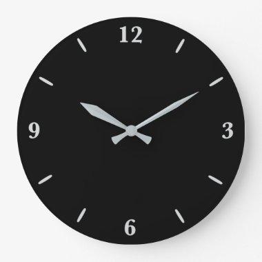 Classic Timeless Traditional Black Solid Color Large Clock