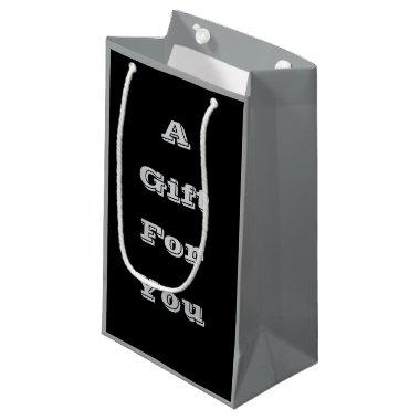 Classic Timeless Traditional Black Solid Color Small Gift Bag