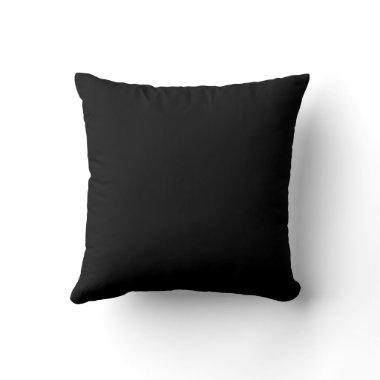 Classic Timeless Traditional Black Solid Color Throw Pillow