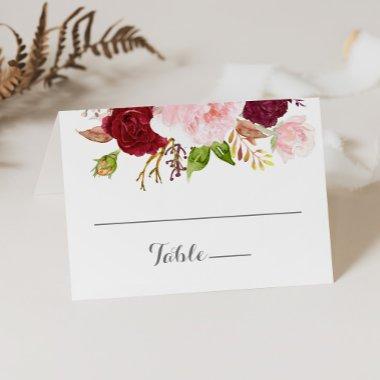 Classic Tropical Black and Burgundy Wedding Place