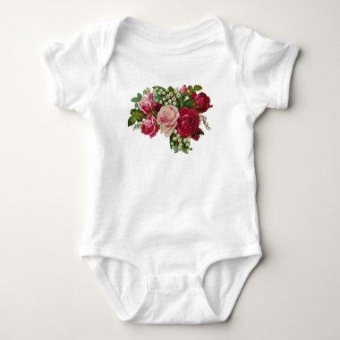 Classic Victorian Roses Lily of the Valley Romance Baby Bodysuit