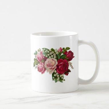 Classic Victorian Roses Lily of the Valley Romance Coffee Mug