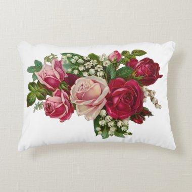 Classic Victorian Roses Lily of the Valley Romance Decorative Pillow