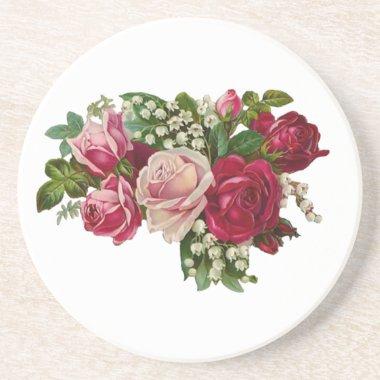 Classic Victorian Roses Lily of the Valley Romance Drink Coaster