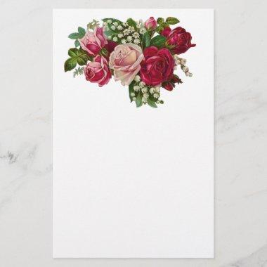 Classic Victorian Roses Lily of the Valley Romance Stationery