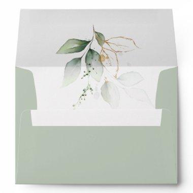 Classic Watercolor Eucalyptus Greenery Envelope