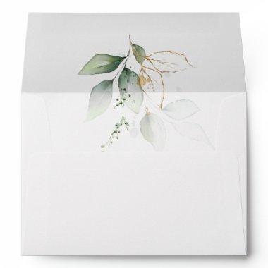 Classic Watercolor Eucalyptus Greenery Envelope