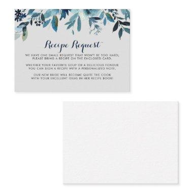 Classic Watercolor Floral Wedding Recipe Request Enclosure