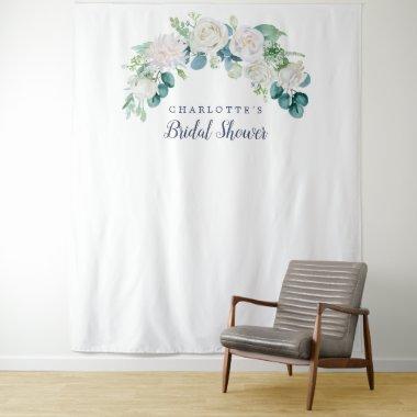 Classic White Floral Bridal Shower Photo Backdrop