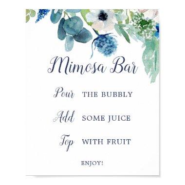 Classic White Flower  Mimosa Bar Sign