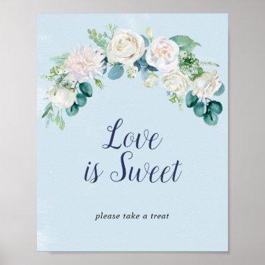 Classic White Flowers | Blue Love Is Sweet Sign