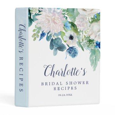Classic White Flowers  Recipe Mini Binder