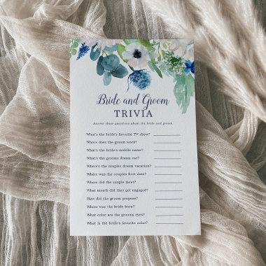 Classic White Flowers Bride and Groom Trivia Game Flyer