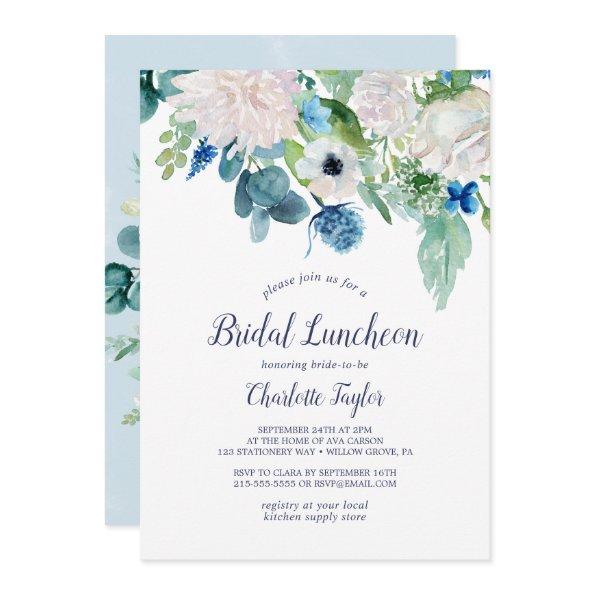 Classic White Flowers Custom Back Bridal Luncheon