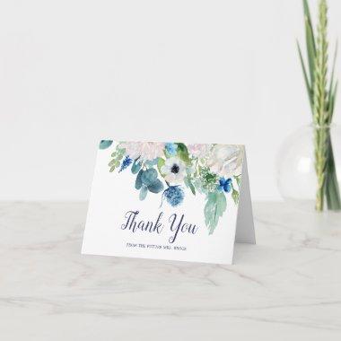 Classic White Flowers Future Mrs Thank You Invitations