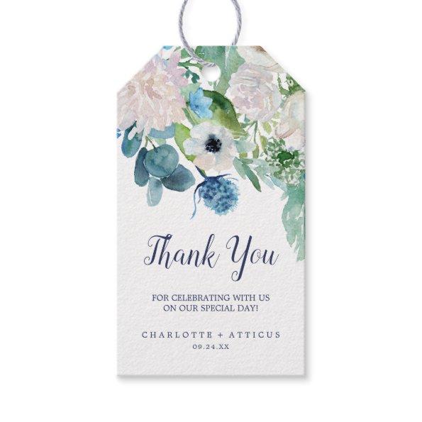 Classic White Flowers Thank You Favor Gift Tags