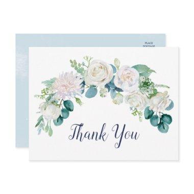 Classic White Flowers Thank You Post