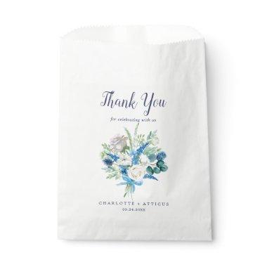 Classic White Flowers Thank You Wedding Favor Bag