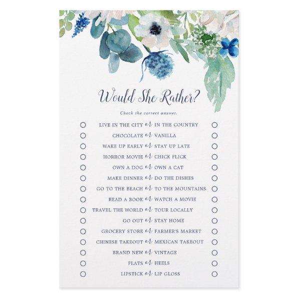 Classic White Flowers Would She Rather Game Flyer