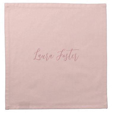 Classical Handwriting Elegant Name Rose Gold Cloth Napkin