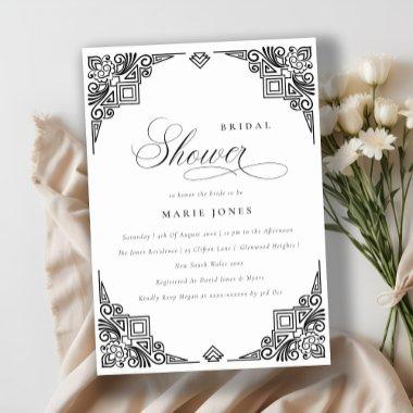 Classy Black White Art Deco Ornate