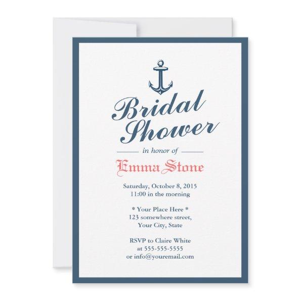Classy Blue Border Nautical Anchor