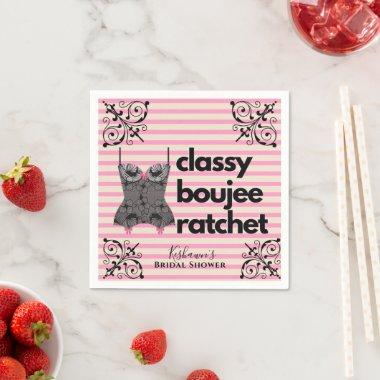 Classy Boujee Ratchet | Pink and Black Lingerie Napkins