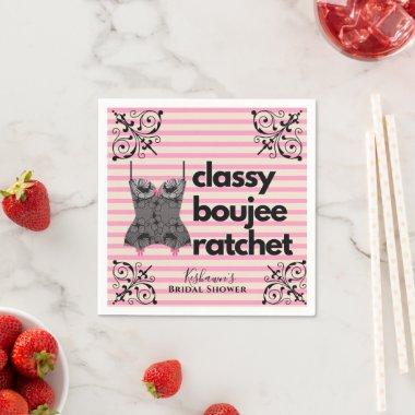 Classy Boujee Ratchet | Pink and Black Lingerie Napkins