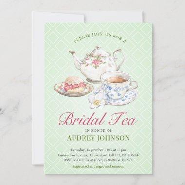 Classy Bridal High Tea Floral Teapot Bloom Pastel Invitations