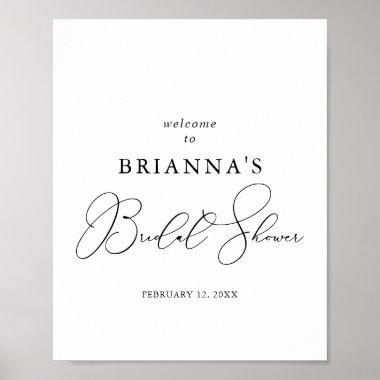 Classy Chic Minimalist Bridal Shower Welcome Poster