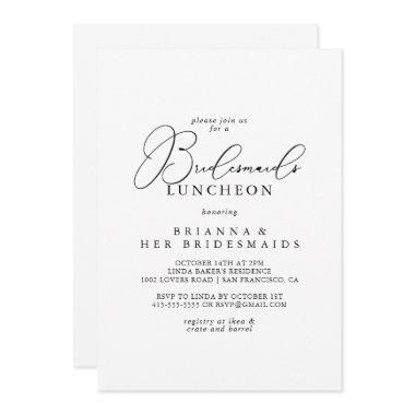 Classy Chic Minimalist Bridesmaids Luncheon Shower Invitations