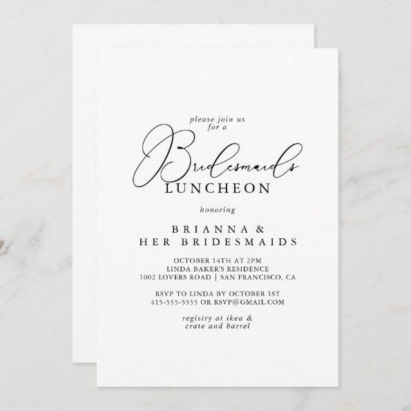 Classy Chic Minimalist Bridesmaids Luncheon Shower Invitations