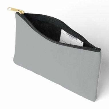 Classy Christmas Silver Winter Solid Color Accessory Pouch