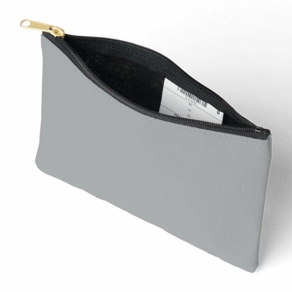 Classy Christmas Silver Winter Solid Color Accessory Pouch