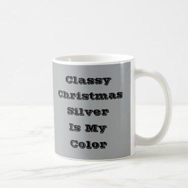 Classy Christmas Silver Winter Solid Color Coffee Mug