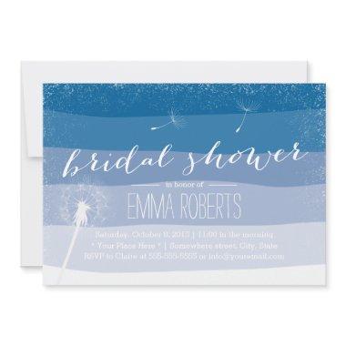 Classy Dandelion Blue Shades Bridal Shower Invitations