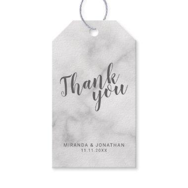 Classy Elegant Marble Wedding Favor Thank You Gift Tags