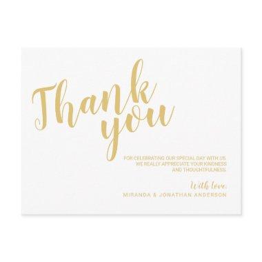 Classy Elegant White and Gold Wedding Thank You Post