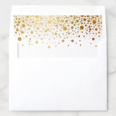 Classy Faux Gold Foil Confetti Dots Modern Look Envelope Liner