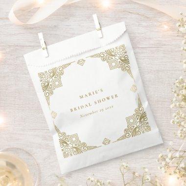 Classy Glam Gold Art Deco Ornate Bridal Shower Favor Bag