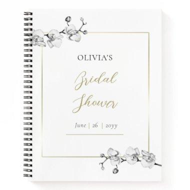 Classy Gold Frame Orchids  Gift List Notebook