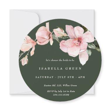 Classy Green Watercolor Magnolia