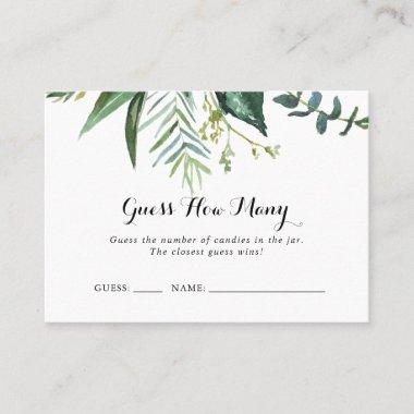 Classy Greenery Tropical Guess How Many Game Invitations