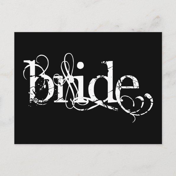 Classy Grunge Wedding - The Bride - B&W PostInvitations