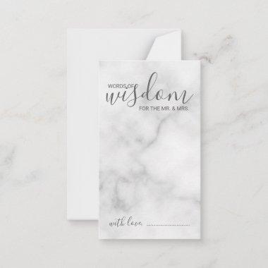 Classy Marble Wedding Advice and Wishes Invitations