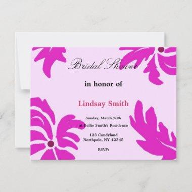 Classy Pink Floral Bridal Shower Invitations
